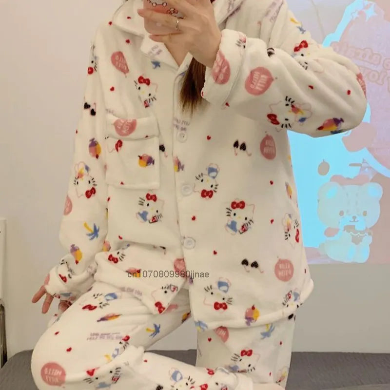 Cute Kitty Pajamas Set