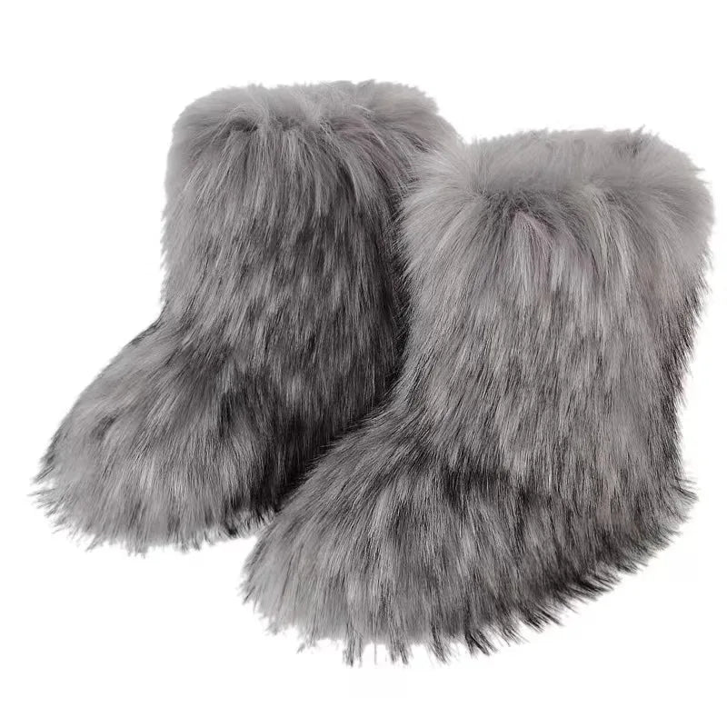 Fluffy Mid-calf Boots