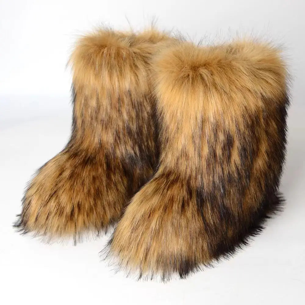 Fluffy Mid-calf Boots